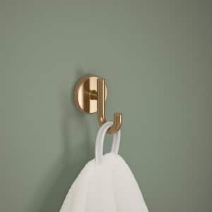 Lyndall Wall Mounted J-Hook Double Towel Hook Bath Hardware Accessory in Champagne Bronze