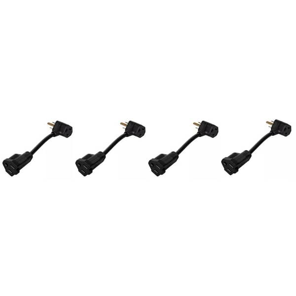0.5 ft. 16/3 Extension Cord, Indoor, Black (4-Pack)