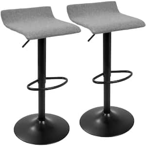 Ale XL Black and Gray Adjustable Height Bar Stool (Set of 2)