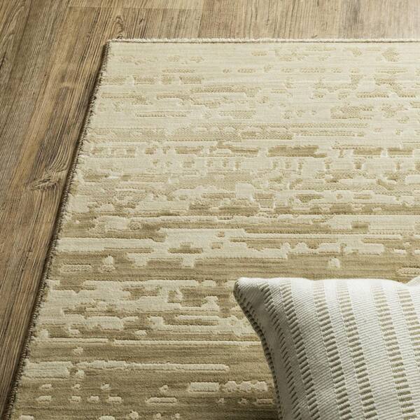 2' X 3' Blue And Green Striped Distressed Area Rug