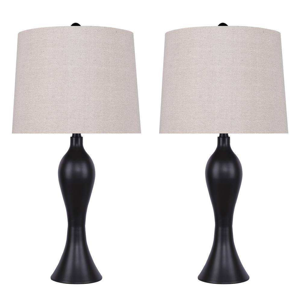 GRANDVIEW GALLERY 28.75 in. Oiled Bronze Table Lamp Set with Curvy