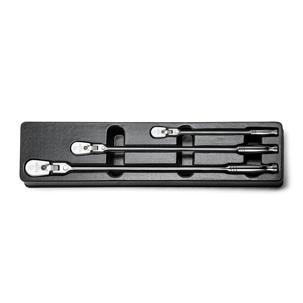 Capri Tools 1/4, 3/8, 1/2 in. Drive Fine 90-Tooth Locking Flex
