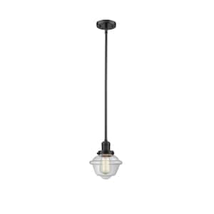 Oxford 1 Light Oil Rubbed Bronze Schoolhouse Pendant Light with Clear Glass Shade