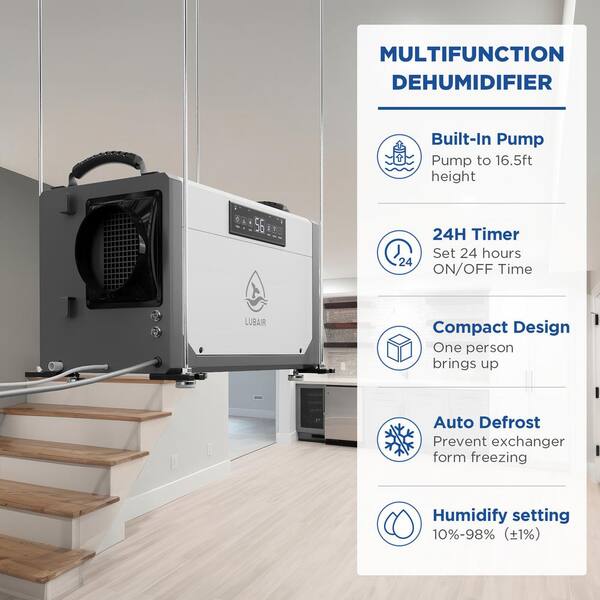 Edendirect 113 pt. 6000 sq.ft. Bucketless Quiet Dehumidifier