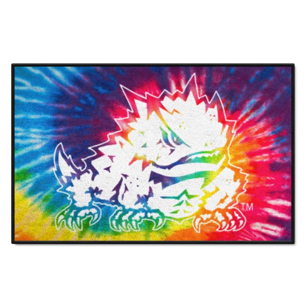 FANMATS TCU Horned Frogs Tie Dye 19 In. X 30 In. Starter Mat Accent Rug ...