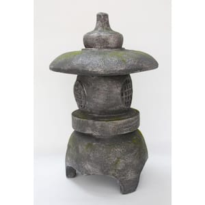 Grey Stone Pagoda Lantern Garden Statue