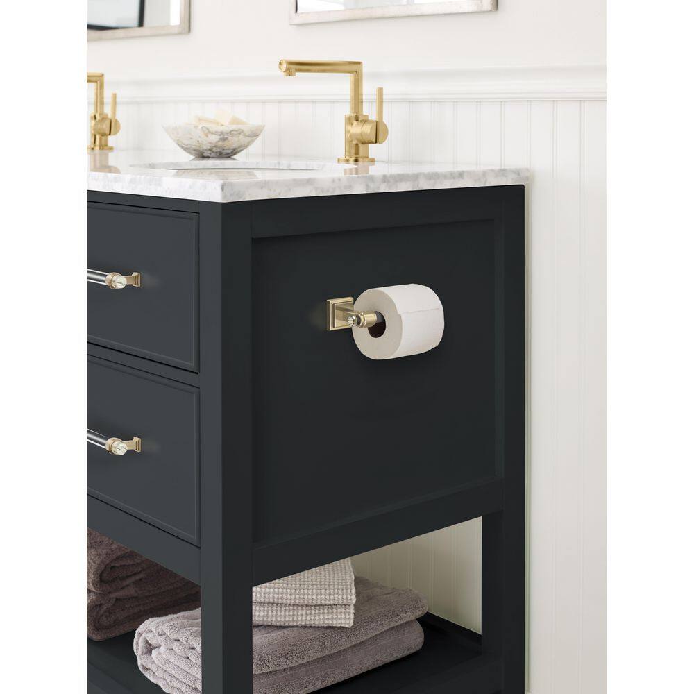Clear and Golden Champagne Single Post Toilet Paper Holder