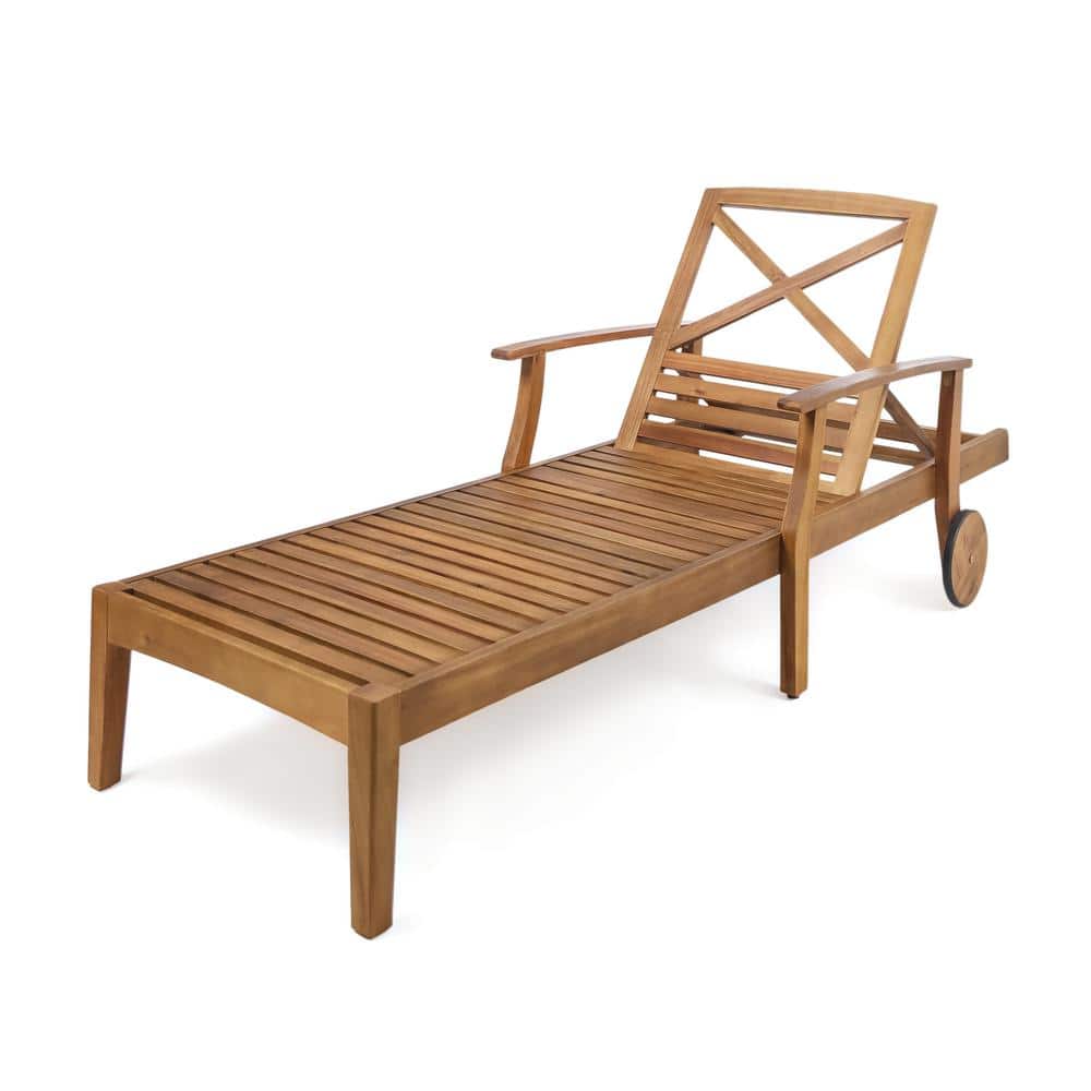 Hunk Teak Finish Wood Patio Outdoor Chaise Lounge price history on PriceWatchPro