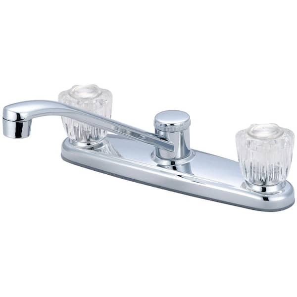 Double Handle Standard Kitchen Faucet in Polished Chrome