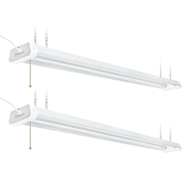 4 ft. 50-Watt Integrated LED White Indoor Shop Light 2-Pack