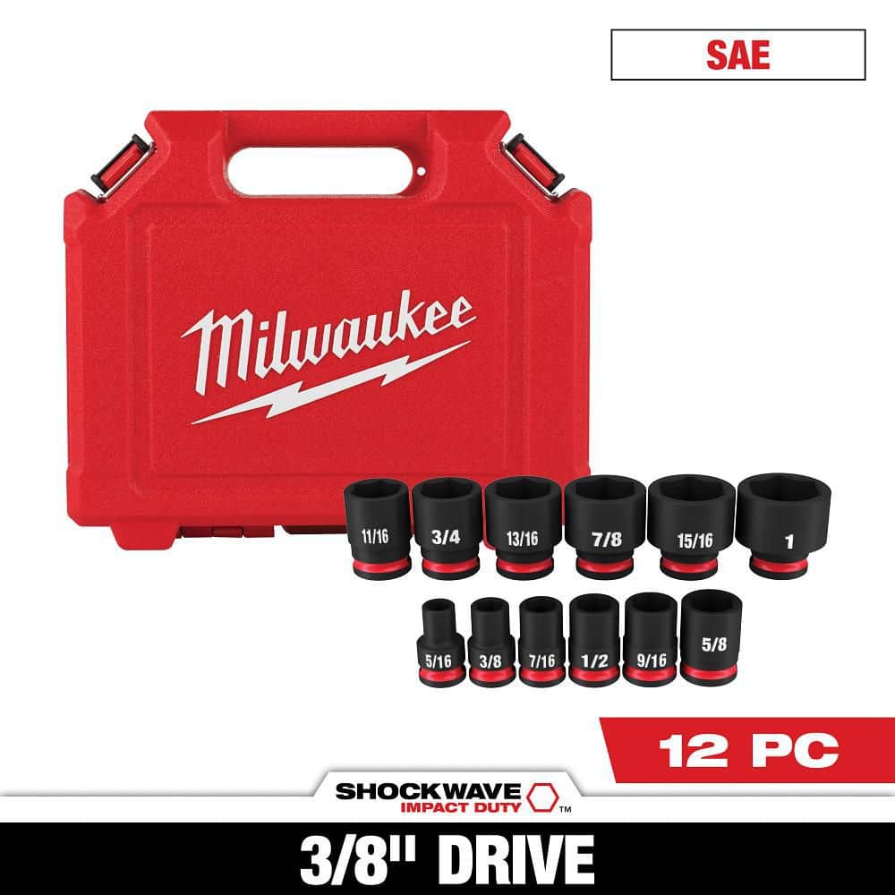 SHOCKWAVE 3/8 in. Drive SAE 6 Point Impact Socket Set (12-Piece) price history on PriceWatchPro