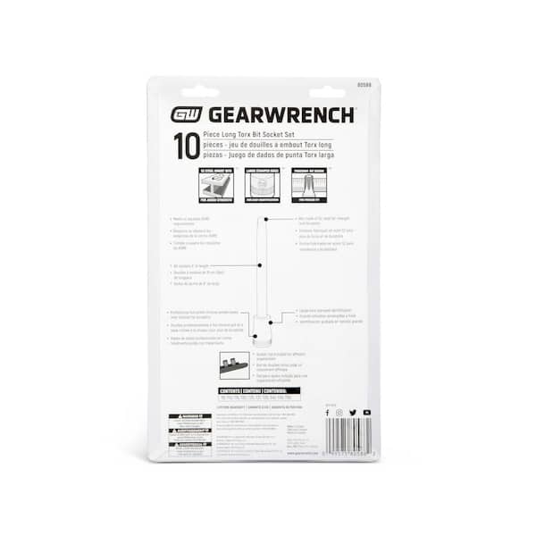 GEARWRENCH 1/4 in. and 3/8 in. Drive Long Torx Bit Socket Set with