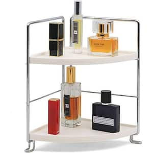 2-Tier Bathroom Countertop Organizer - Vanity Tray Cosmetic and Makeup Storage- Kitchen Spice Rack Standing Shelf
