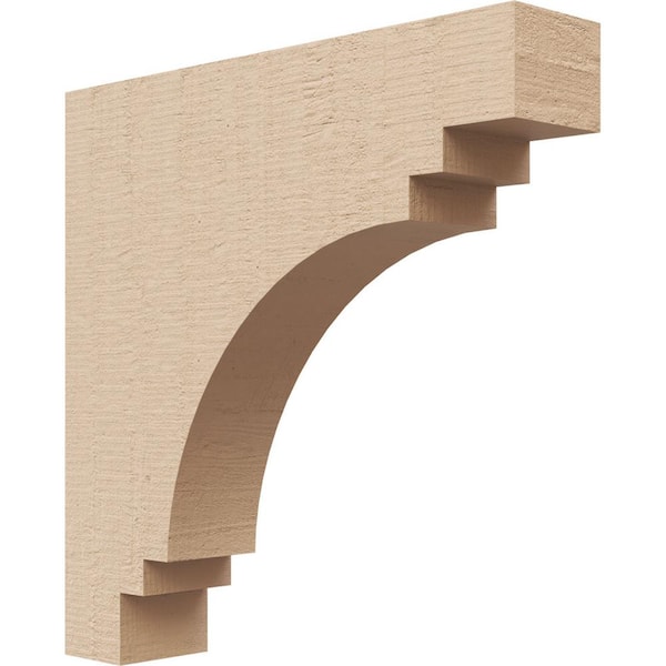 Ekena Millwork 2 in. x 10 in. x 10 in. Series 1 Thin Pescadero Rough Cedar Woodgrain Timberthane Polyurethane Corbel, Primed Tan