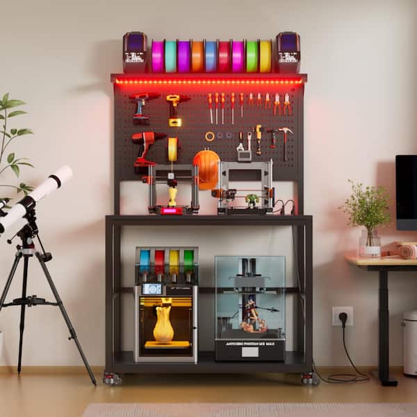 PAKASEPT 3D Printer Stand with Filament Storage Workstation, Large