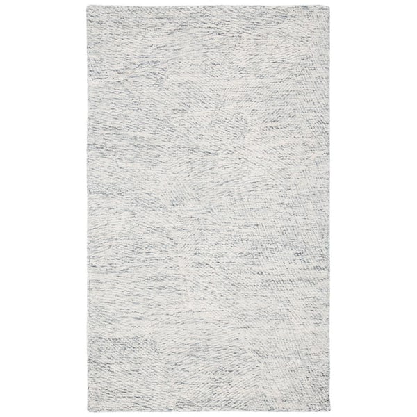 SAFAVIEH Metro Dark Gray/Ivory Doormat 3 ft. x 5 ft. Solid Color Abstract Area Rug