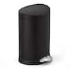 simplehuman 6 l (1.6 Gal.) Fingerprint-Proof Matte Black Steel Semi-Round  Step-On Trash Can CW2097 - The Home Depot