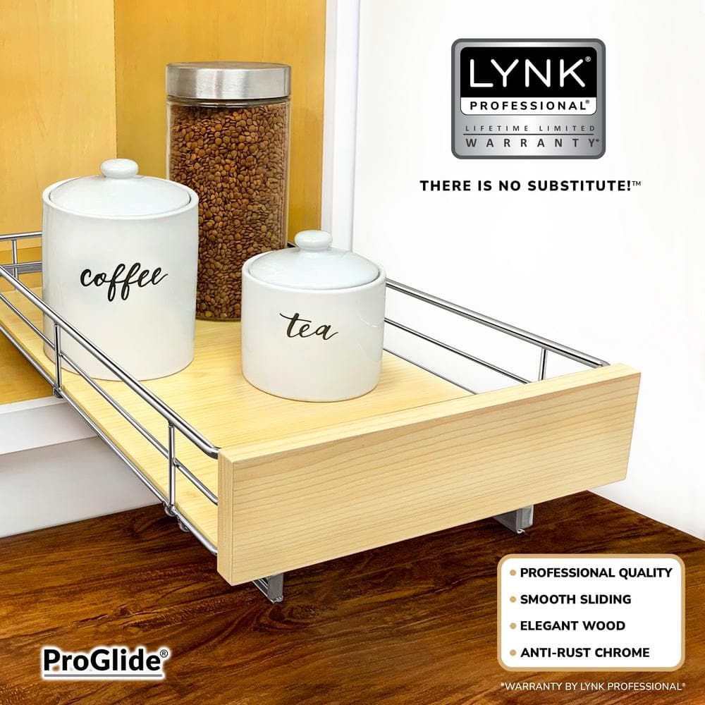 Lynk Professional 11" x 21" Wood and Chrome Pull Out Drawer