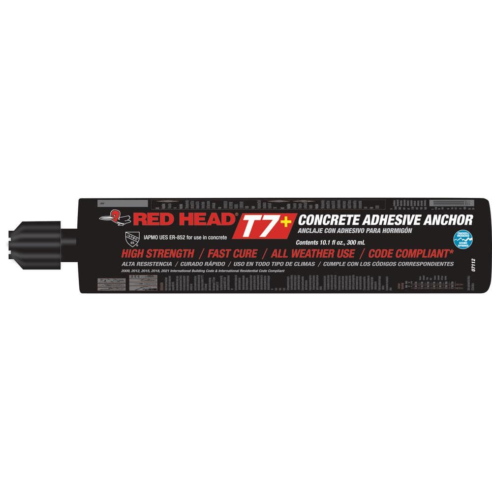 Red Head T7+ 9.5 oz. Epoxy Adhesive Cartridge with Nozzle (1-Pack) 07112 -  The Home Depot