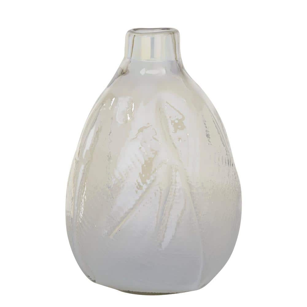 Litton Lane In White Handmade Blown Glass Decorative Vase