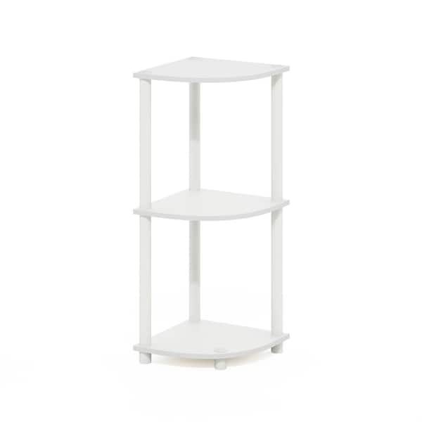 Furinno Turn-N-Tube 30 in. Tall White/White Wood 3-Shelf Etagere Bookcases