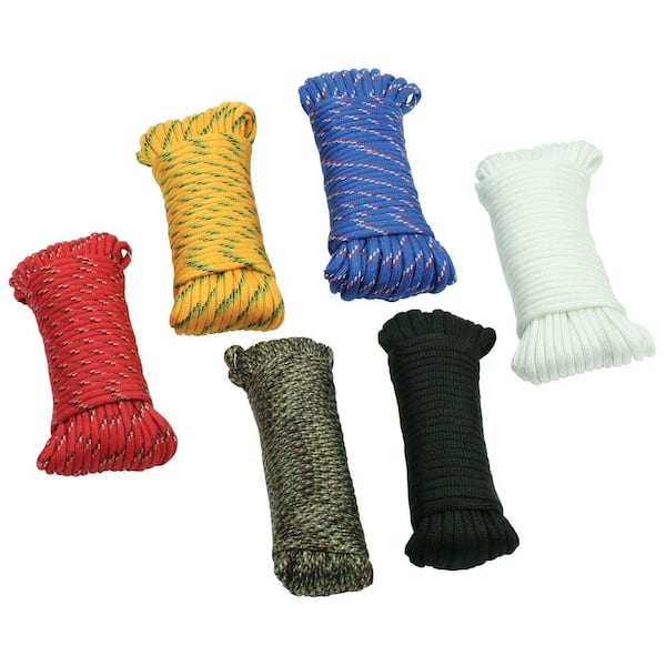 Everbilt 1/8 in. x 50 ft. Assorted Colors Paracord Hank