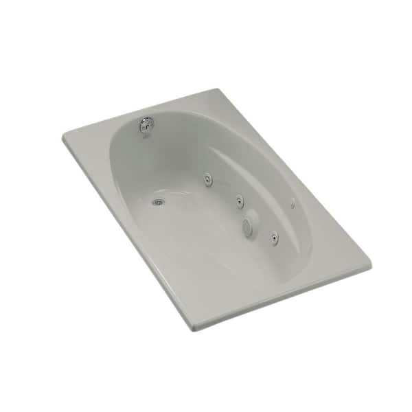 KOHLER ProFlex 5 ft. Acrylic Oval Drop-in Whirlpool Bathtub in Ice Grey
