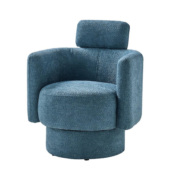 JAYDEN CREATION Amelia Modern Teal Upholstered Swivel Barrel Chair