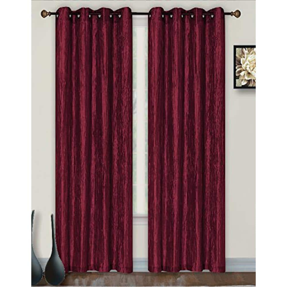 Burgundy Solid Grommet Room Darkening Curtain - 55 in. W x 84 in. L