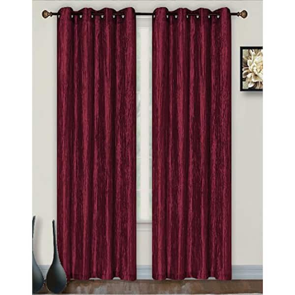 Burgundy Solid Grommet Room Darkening Curtain - 55 in. W x 84 in. L