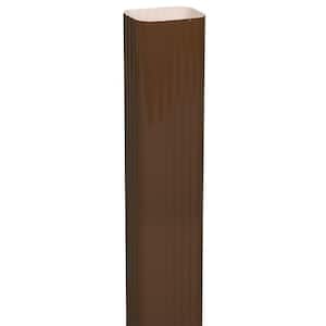 3 in. x 4 in. x 10 ft. Brown Aluminum Downspout