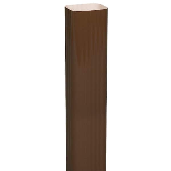 2 in. x 3 in. x 15 in. Brown Aluminum Downspout Extension