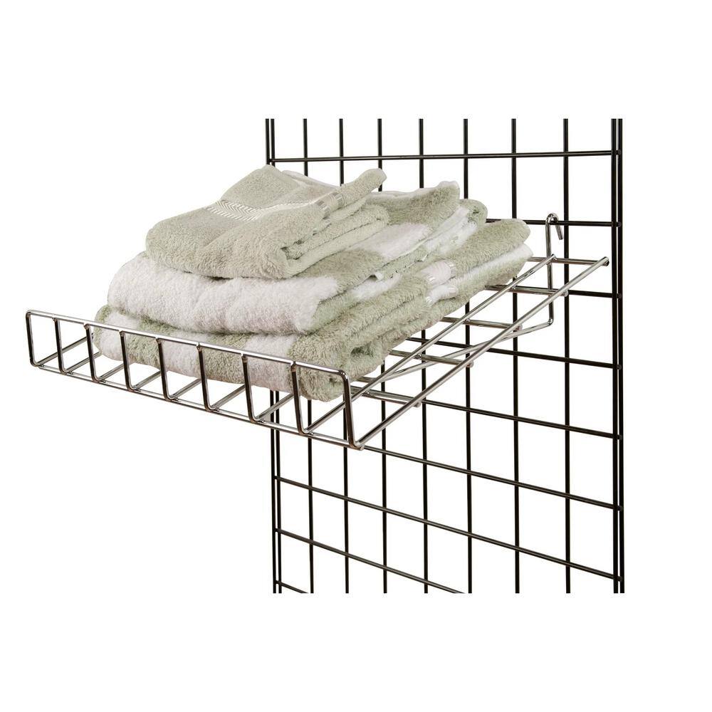 Chrome 24-Inch Slanted Wire Shelf with Front Lip