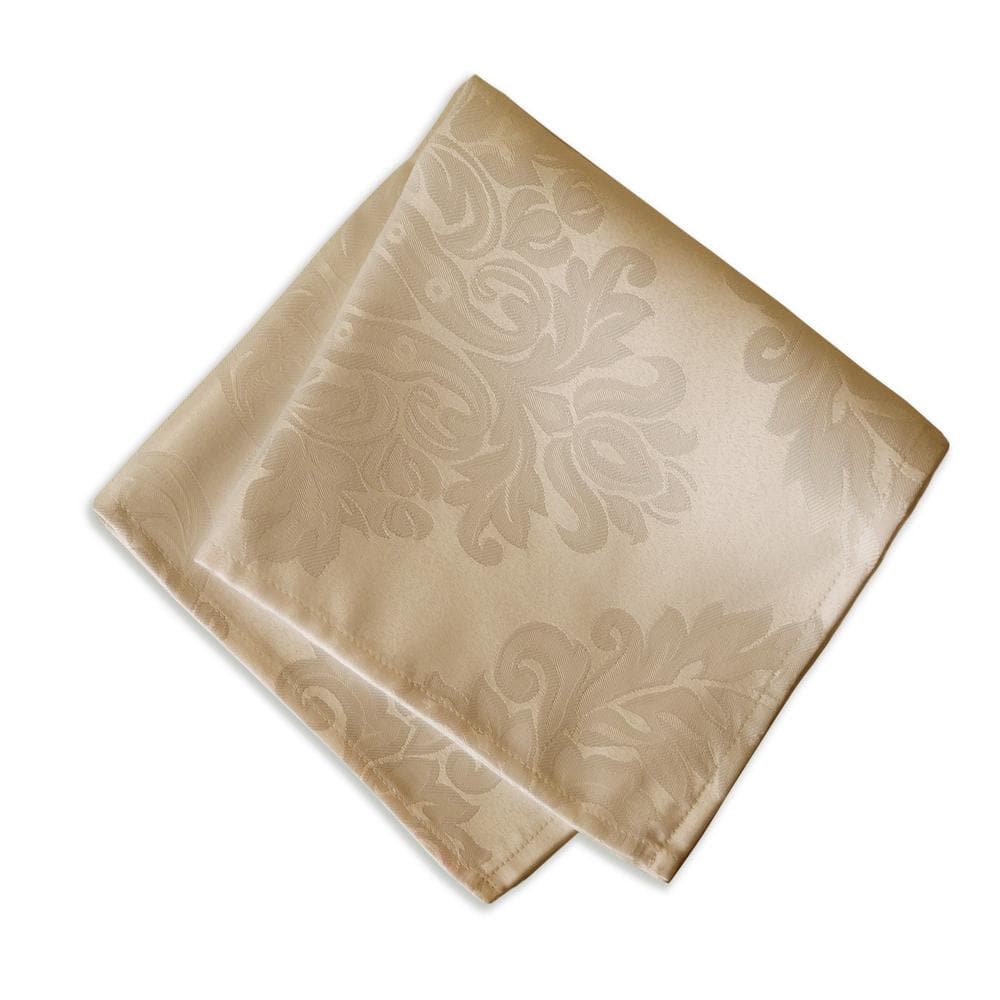 Barcelona Beige Jacquard Damask Napkin Set of 4 - 17" x 17"