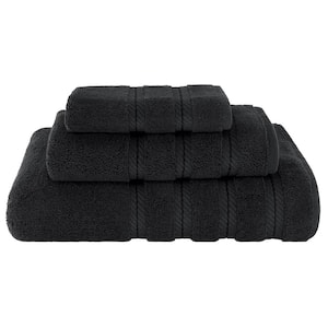 Bath Towel Set 100% Turkish Cotton 3 Piece Towels for Bathroom- Coal Black