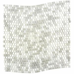 Galaxy Iridescent White 12 in. x 12 in. Wavy Square Glass Mosaic Wall Pool Floor Tile (20 sq. ft./Case)