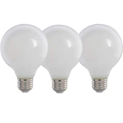 40-Watt Equivalent G25 E26 Dimmable Filament CEC 90 CRI E-STAR White Glass LED Light Bulb, Daylight 5000K (3-Pack)
