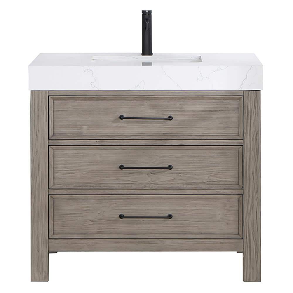 ROSWELL León 36 in.W x 22 in.D x 34 in.H Single Sink Bath Vanity in Fir