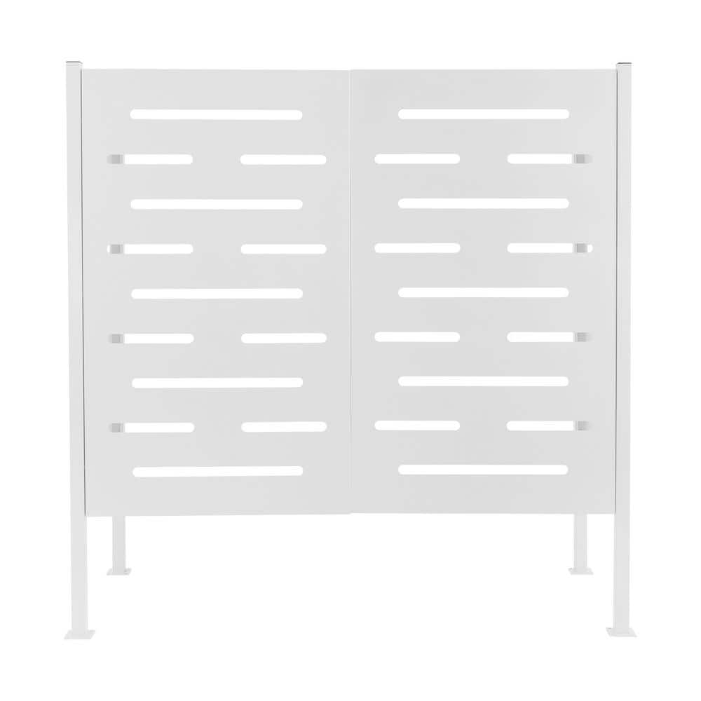 48 in. x 22 in. x 48 in. White Metal Iron Air Conditioner Fence Outdoor Privacy Fence Panel Garden Fence price history on PriceWatchPro