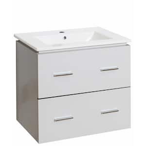16-Gauge-Sinks 23.75 in. W x 18.25 in. D Bath Vanity in White with Ceramic Vanity Top in White with White Basin