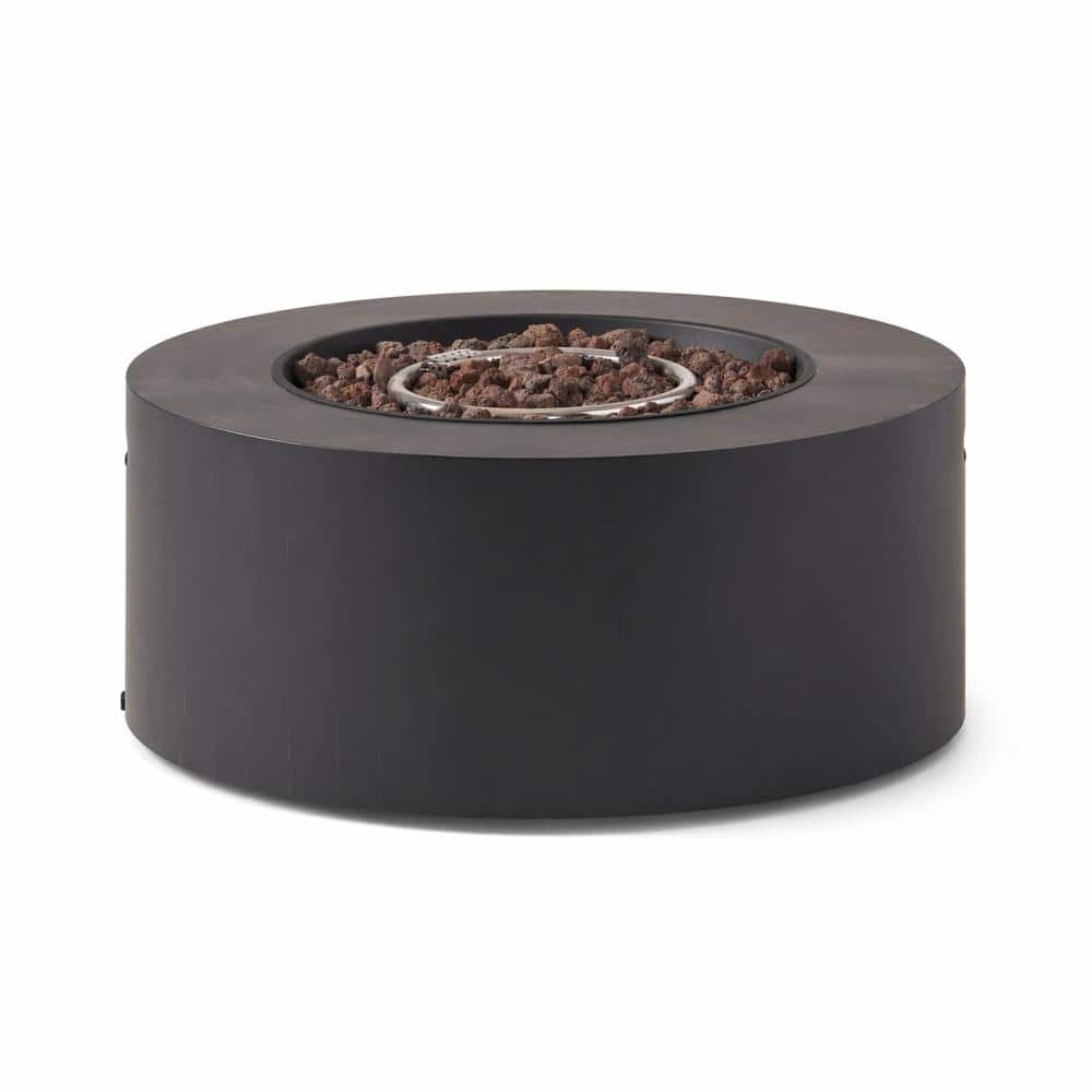 "32"" Dark Grey Round Iron Propane Fire Pit with 40,000 BTU Output Quick Ignition for Patio, Backyard Outdoor Gatherings" price history on PriceWatchPro