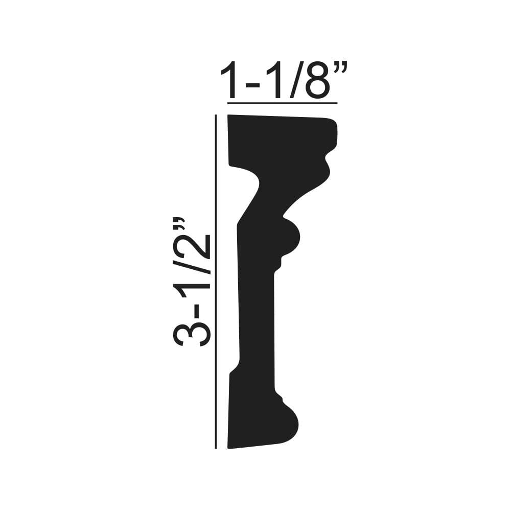 6-Inch White Polyurethane Panel Moulding Sample
