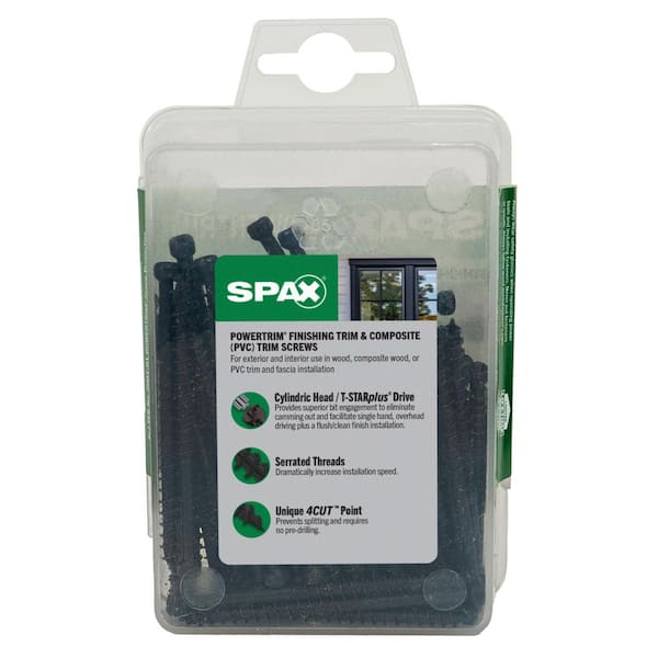 SPAX #8 x 3 in. Black Powertrim Exterior and Interior T10 T-Star