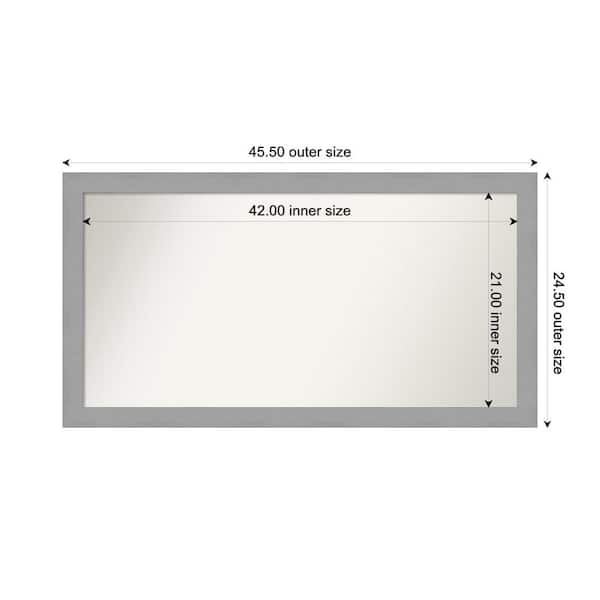 Amanti Art Brushed Nickel 45.5 in. x 24.5 in. Custom Non-Beveled Recycled Polystyrene Framed Bathroom Vanity Wall Mirror