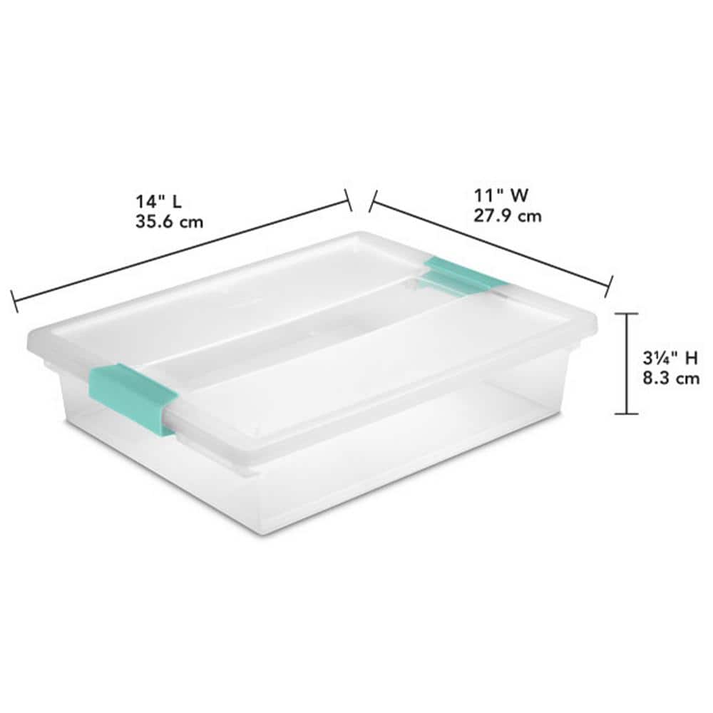 Large Clear Plastic Stackable Storage Bins with Latching Lid, 12-Pack