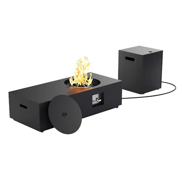 Unbranded 48-in. Outdoor Propane Fire Pit Table with Round Burner, 50,000 BTU Fireplaces Set for Warmth or a Stylish Coffee Tables