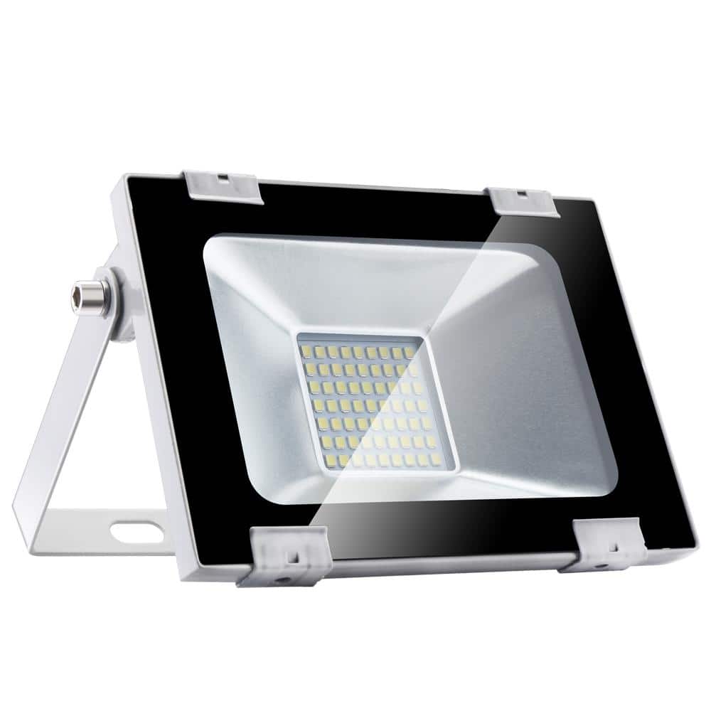 30-Watt Black Outdoor Integrated LED Ultra-thin Flood Light Cold White 6500