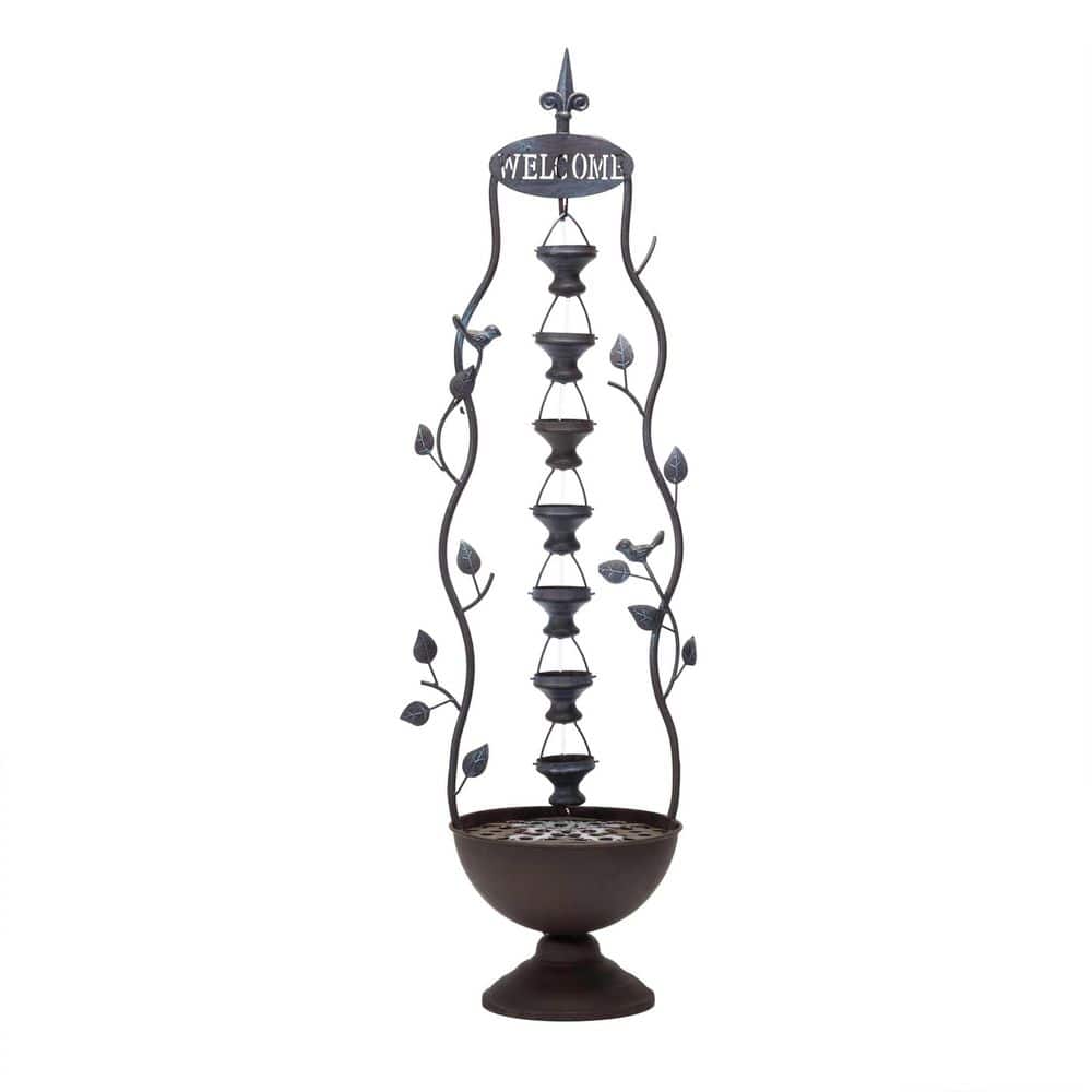 41 in. Tall Indoor/Outdoor Vintage Hanging 7-Cup Tiered Floor Water Fountain, Bronze price history on PriceWatchPro