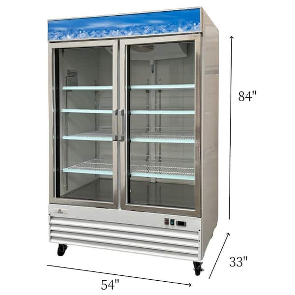 Cooler Depot 54 in. W 45 cu. ft. NSF Auto Defrost 2-Glass Door