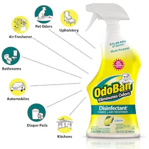 32 oz. Lemon Multi-Purpose Disinfectant and Odor Eliminator, Fabric Freshener and Mold Control Spray (3-Pack)